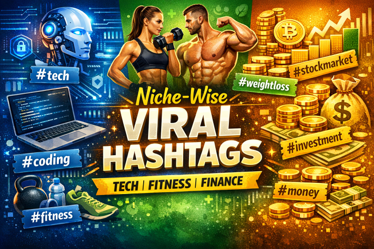 Niche-Wise Viral Hashtags 2026 – Tech, Fitness & Finance Hashtag List